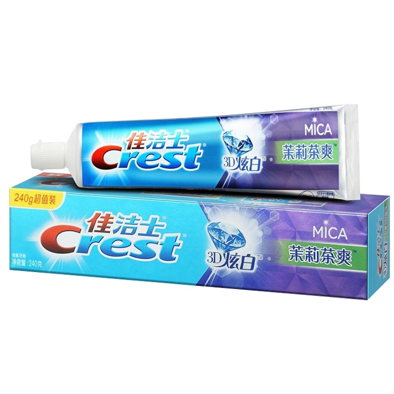 佳洁士(Crest)3D茉莉茶爽牙膏240g 祛牙渍 茶渍 去黄牙 勤刷牙 增强牙齿抵抗力(新老包装 随机发货)