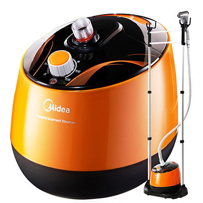 美的(Midea)挂烫机 YGD30A1 1500W 3.0L水箱 双杆蒸汽挂烫机 10件同步熨烫 家用挂式熨斗 橙色