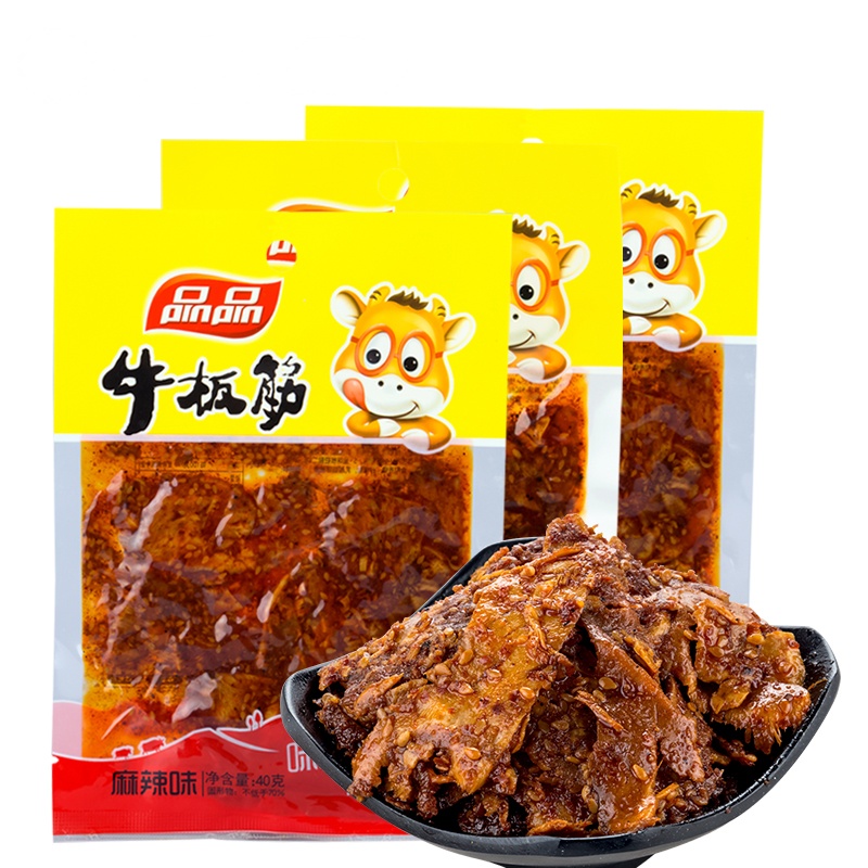 品品 牛板筋 爽口薄片 麻辣味40g