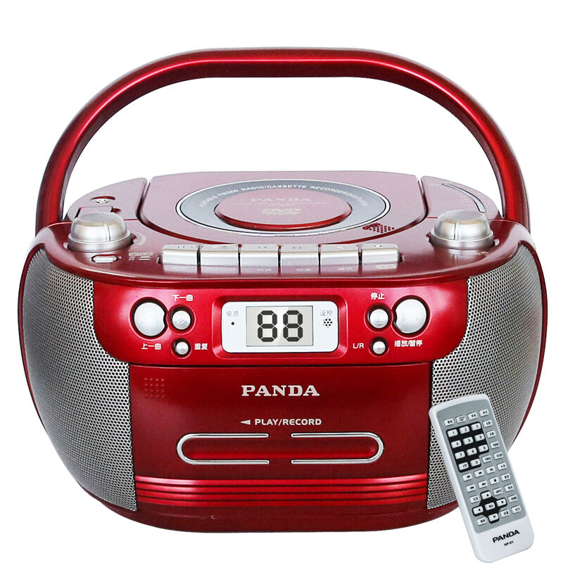 熊猫CD800 cd机DVD播放机MP3播放器盘机卡带英语教学用磁带录音机单放录放USB转录收音收录机多功能一体机红色