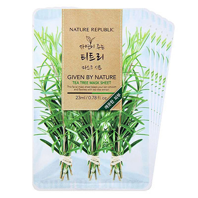 【苏宁超市】NatureRepublic 纳益其尔自然主张茶树面膜23ml*5(5赠1)