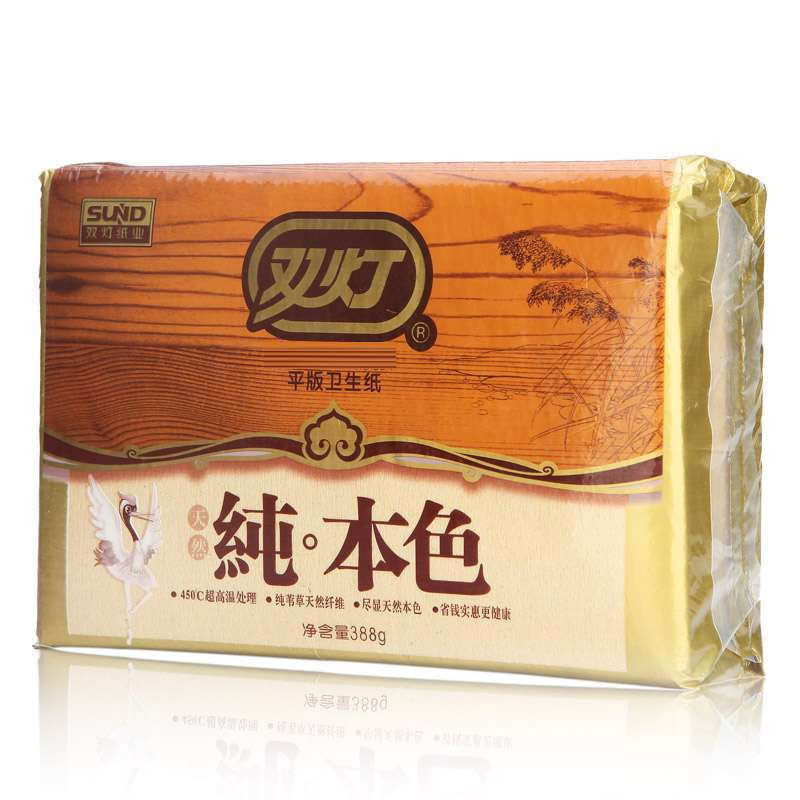 [苏宁易购超市]双灯纯本色方块纸388克