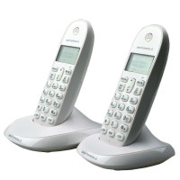 摩托罗拉(MOTOROLA) C1002OC 双机数字无绳电话机 家用无线单机 欧式子母机(白色)
