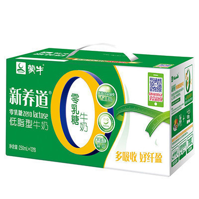 蒙牛(MENGNIU)新养道零乳糖低脂奶250ml*12盒零乳糖好吸收