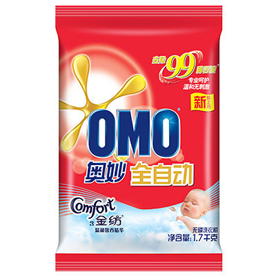 奥妙(OMO) 全自动无磷洗衣粉1.7kg 含金纺温和馨香精华[联合利华]