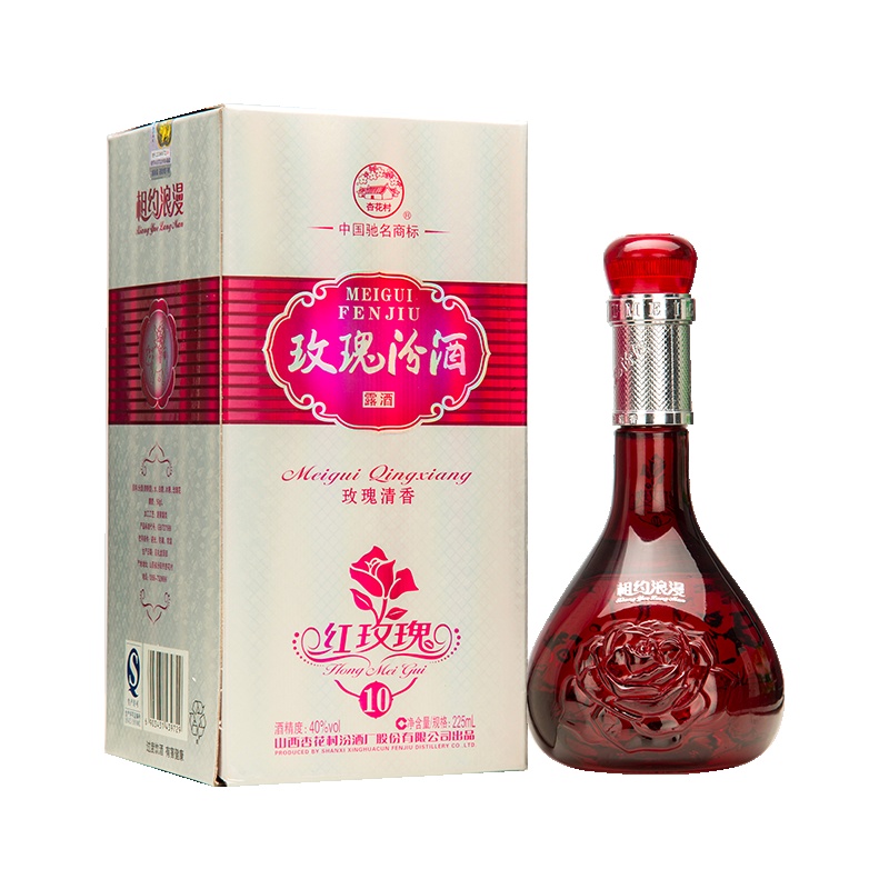 汾酒 玫瑰汾酒 40度 225ml 单瓶装 清香型白酒 小酒