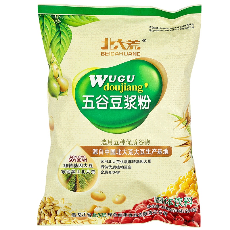北大荒豆浆粉五谷豆浆粉350g冲饮营养早餐速溶豆粉12小包