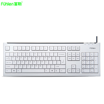 富勒(Fuhlen)L400 有线USB笔记本台式电脑有线键盘 纤薄静音游戏办公键盘 白色