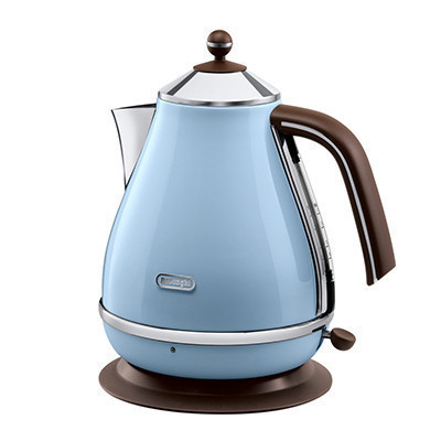 德龙(DeLonghi) 电水壶 KBO2001海洋蓝 304不锈钢1.7升大容量 过滤网自动断电意式复古电热水壶烧水壶