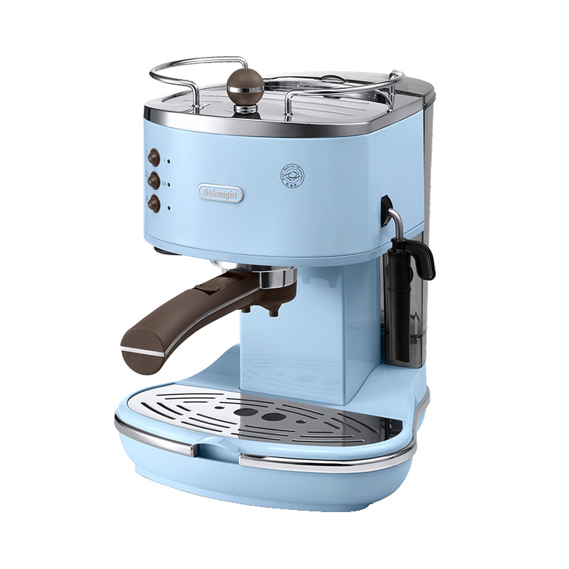 德龙(DeLonghi) 泵压式咖啡机ECO310.VAZ海洋蓝 家用意式半自动咖啡机 不锈钢锅炉 蒸汽手动奶泡现磨萃取