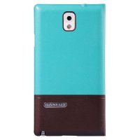倍思 三星note3 格调智能保护套 深咖/青