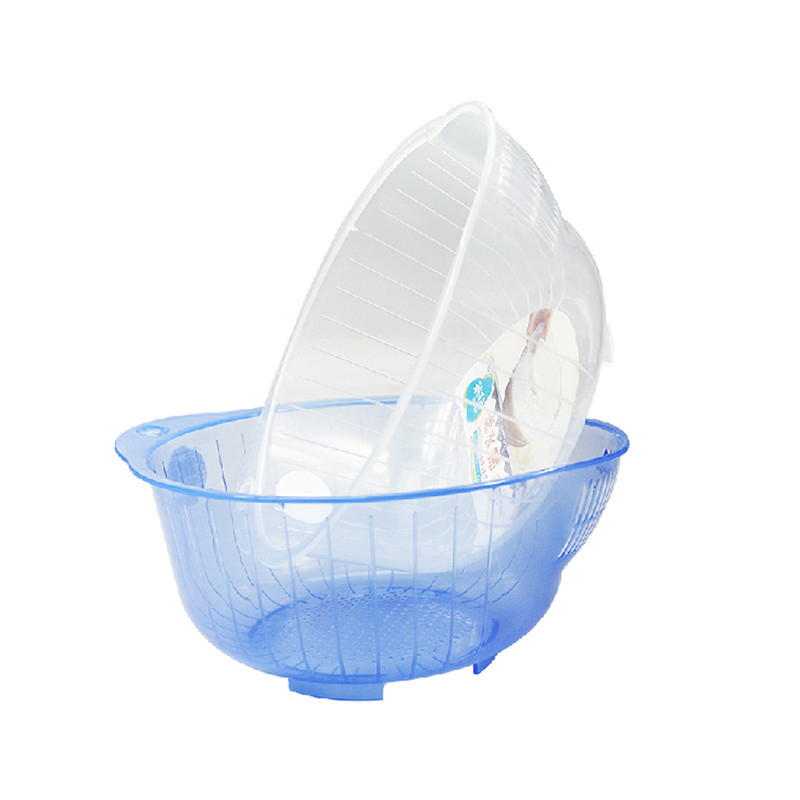 茶花塑料沥水篮塑料加厚洗水果盆厨房洗菜篮淘米筛沥水晾淘米筛1906颜色随机
