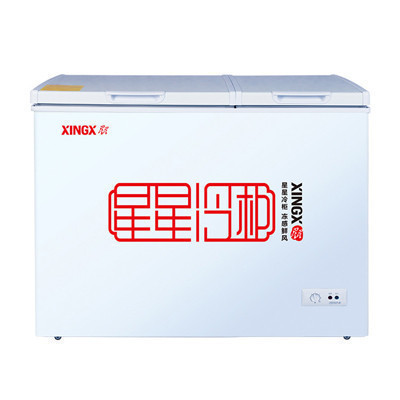 星星(XINGX)BCD-208JDE 208升家用冰柜 冷柜 商用 顶开门 冷藏冷冻双温双箱冰柜 匀冷微霜(白色)
