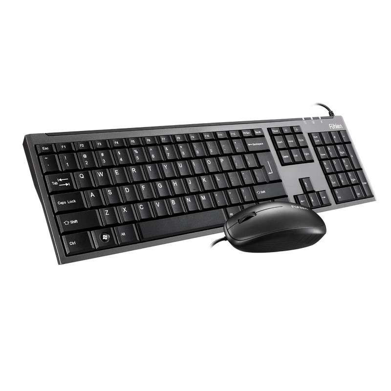 Fuhlen 富勒 L618有线静音键鼠套装 优雅黑