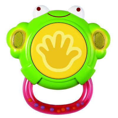 澳贝(AUBY) 益智玩具 青蛙小鼓 启智婴幼儿童声光音乐早教 塑料玩具 0-6个月463430DS
