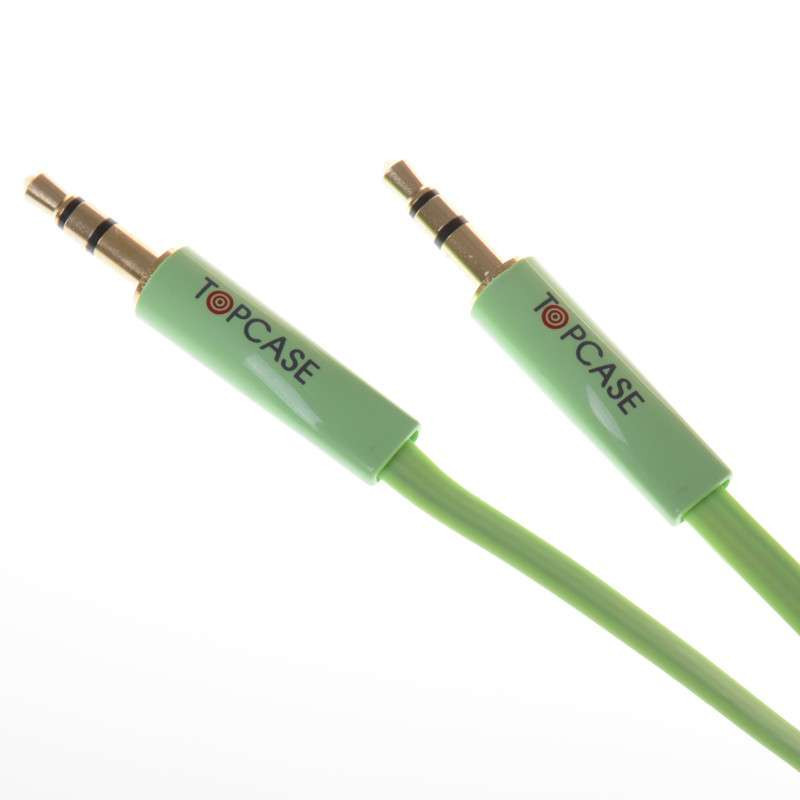 TOPCASE SC01 豪华版 镀金头 DC3.5立体声车载音频线 AUX线公对公音频连接延长线 音箱线 绿色 2米
