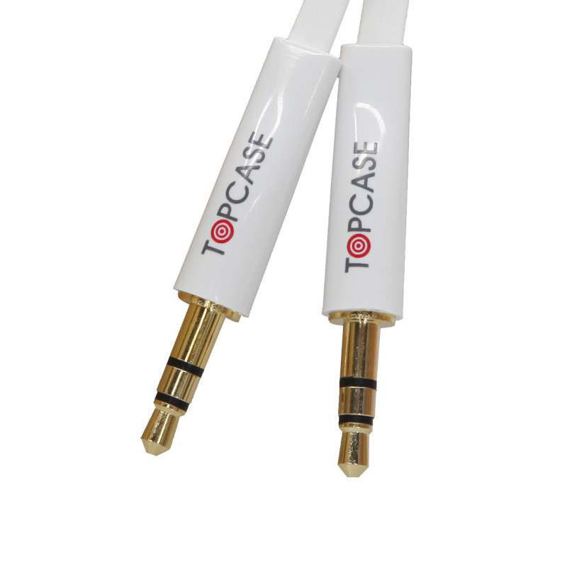 TOPCASE SC01 豪华版 镀金头 DC3.5立体声车载音频线 AUX线公对公音频连接延长线 音箱线 白色 3米