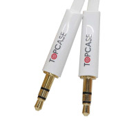 TOPCASE SC01 豪华版 镀金头 DC3.5立体声车载音频线 AUX线公对公音频连接延长线 音箱线 白色 5米
