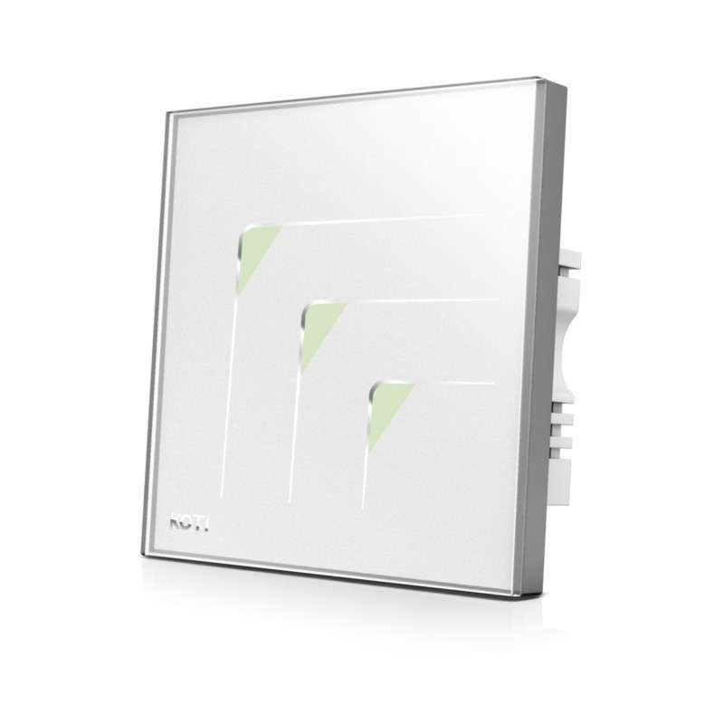 柯帝(KOTI)触摸遥控开关后现代单控智能开关 三路 珍珠白
