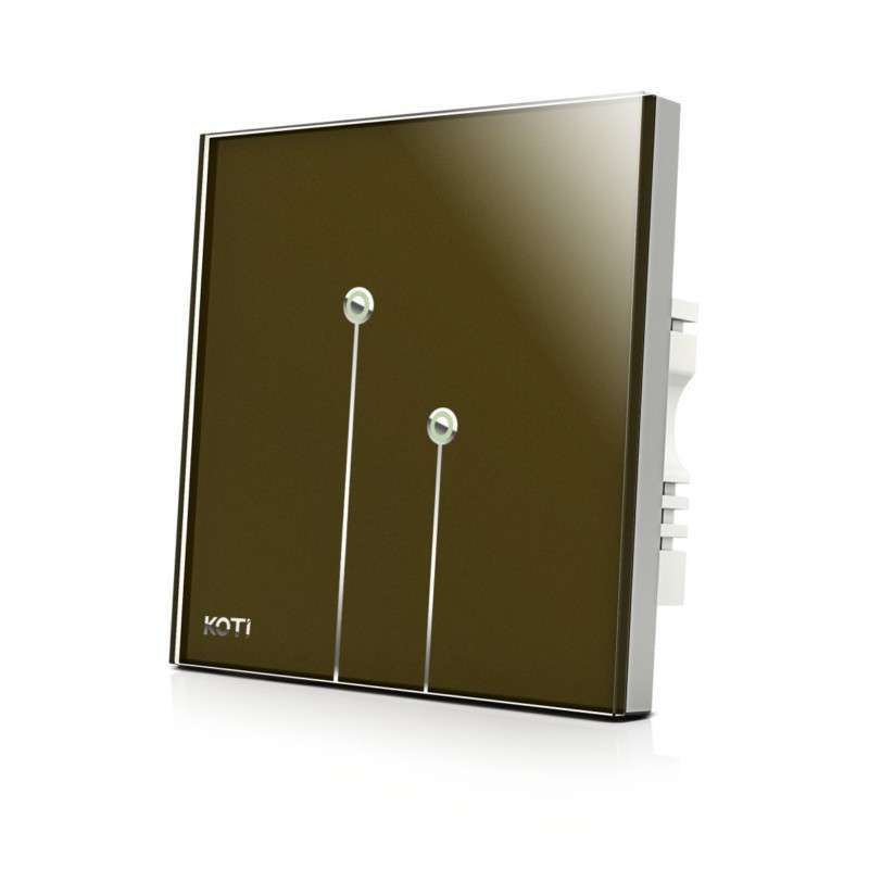 柯帝(KOTI)触摸遥控开关印象之美单控智能开关 双路 咖啡褐