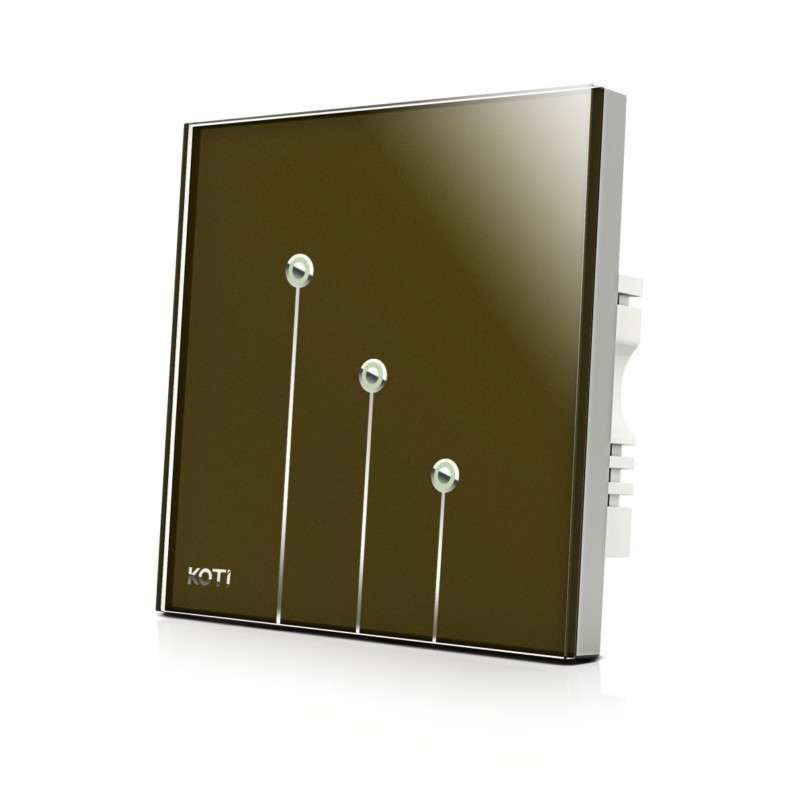 柯帝(KOTI)触摸遥控开关印象之美单控智能开关 三路 咖啡褐