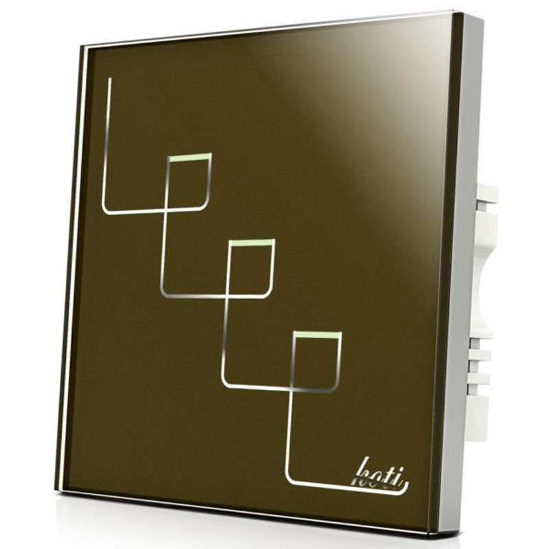 柯帝(KOTI)触摸遥控开关飞天之舞单控智能开关 三路 咖啡褐