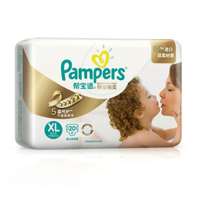 帮宝适(Pampers)特级棉柔透气婴儿纸尿裤/尿不湿正品加大号XL20片(12kg以上)(国产)