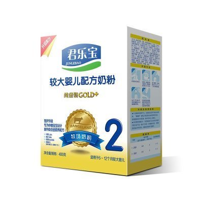 [苏宁自营]君乐宝(JUNLEBAO)纯金装装较大婴儿配方奶粉2段(6-12个月适用)400g盒