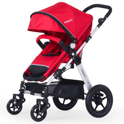 爱贝丽(I.believe)高景观婴儿推车 双向避震可坐可躺折叠 宝宝婴儿手推车童车 精英版红