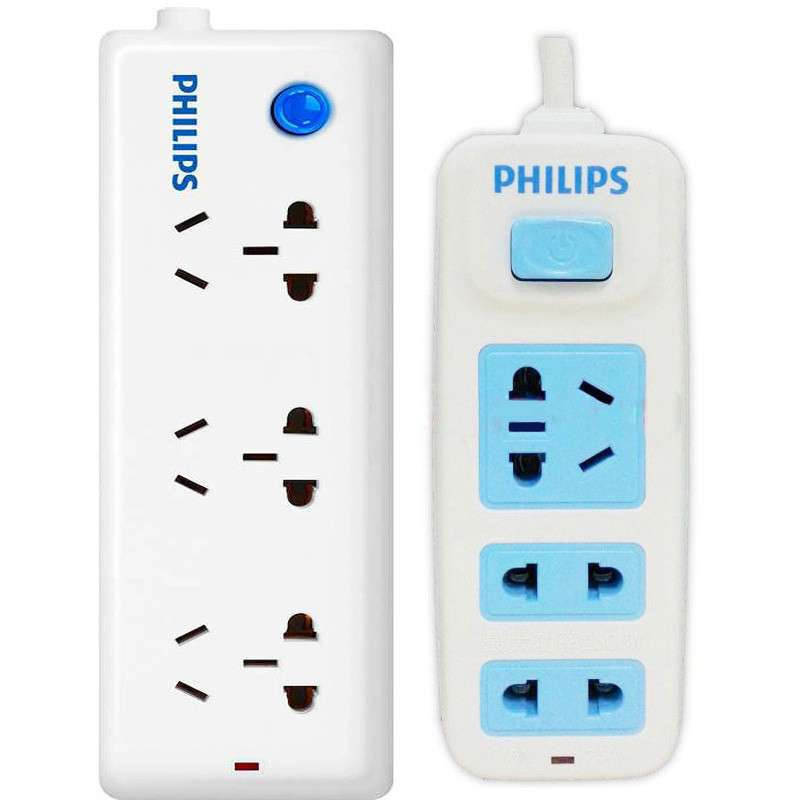 飞利浦(PHILIPS)3位+3位 套装 1.8米接线板/插线板/插排/排插/拖线板/插座/插头