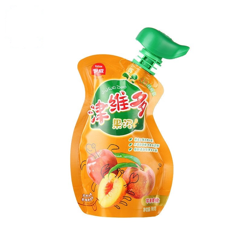 伊威(eastwes)津维多果泥苹果黄桃90克/袋(6个月以上宝宝适用)