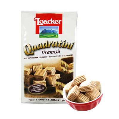 莱家 粒粒装威化 提拉米苏味 110g/盒 进口威化饼干 休闲零食