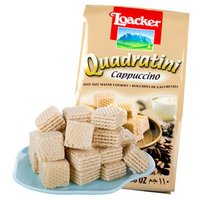 莱家卡布奇诺味粒粒威化饼干110g 进口威化饼干 休闲零食