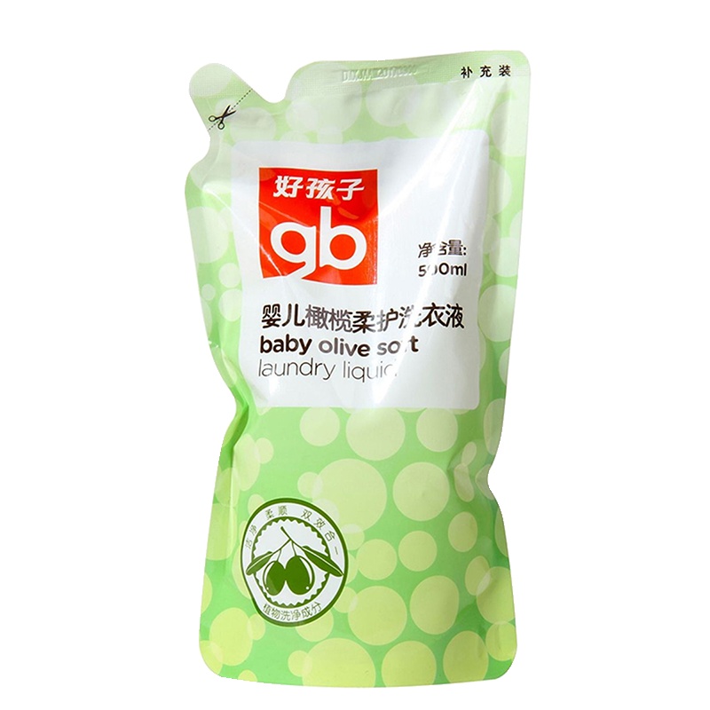好孩子洗衣液婴儿橄榄精华柔护洗衣液补充装 500ml