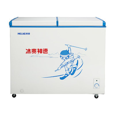 美菱(MELING) BC/BD-228AT 228升 冷藏冷冻变温柜 玻璃推拉门 大冷冻力 卧式冷柜 家用商用(白色)