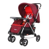 [苏宁自营 正品好货]好孩子多功能儿童推车宝宝双向推行可坐可躺全蓬避震可折叠婴儿手推车A513-B-L432 红色