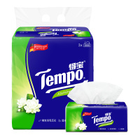 Tempo/得宝 抽纸 4层90抽软抽*3包(茉莉花味) 面巾纸餐巾纸卫生抽纸巾