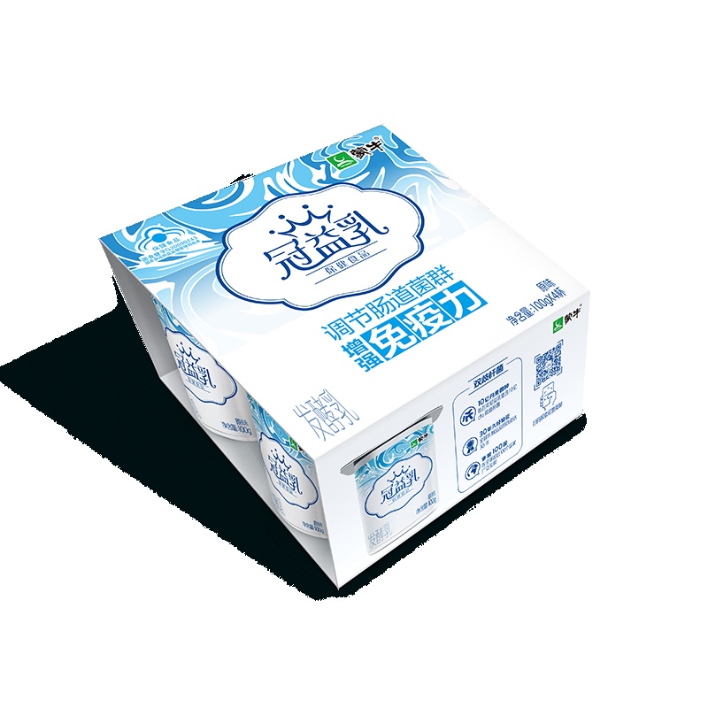 蒙牛 冠益乳发酵乳原味圆周杯100gx4杯
