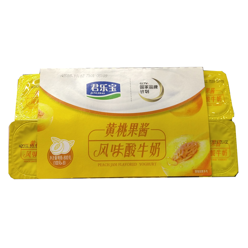 君乐宝黄桃味杯奶100g*8