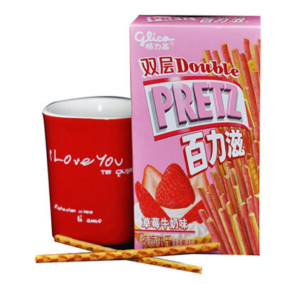 格力高 双层百力滋(草莓牛奶味)45g/盒