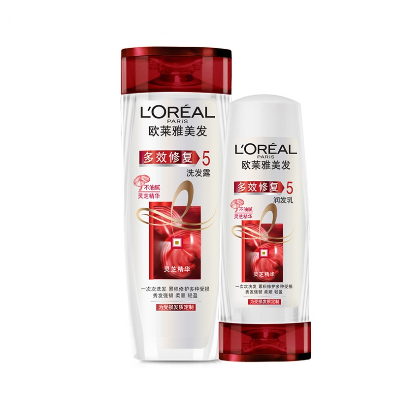 欧莱雅(L'OREAL)多效修复超值洗护套装(洗发露400ml+润发乳200ml)修护;柔顺洗发水