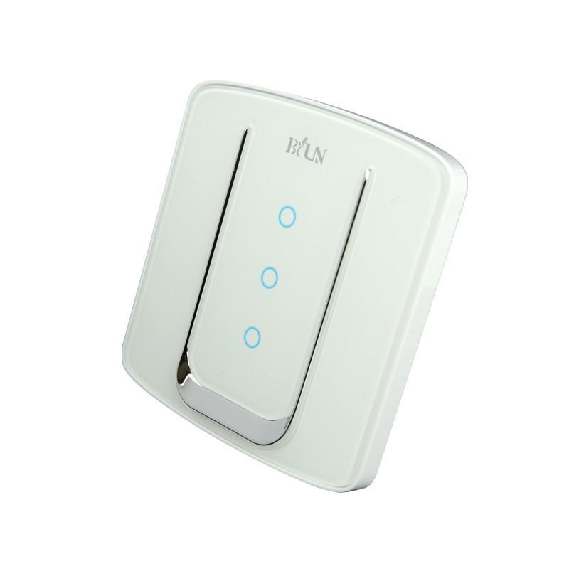博云物联ZigBee 白金智能开关(零火-3开)By-ZLK03-bj