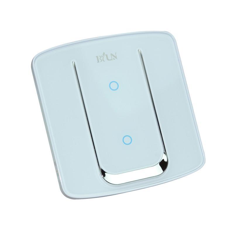 博云物联ZigBee 白金智能开关(零火-2开)By-ZLK02-bj