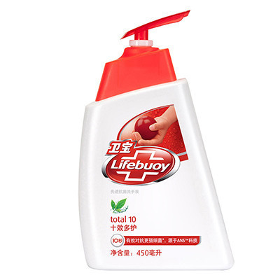 卫宝 (Lifebuoy) 先进抗菌洗手液 十效多护450ml[联合利华]