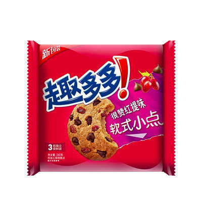 趣多多 糕点 软式小点 红提味240g