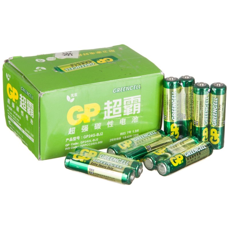 GP超霸 7号碳性电池 GP24G BJ2 七号电池 40粒盒装