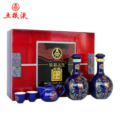 五粮液出品 华彩人生 荣华富贵 52度 浓香型白酒 500ml*2 双瓶装