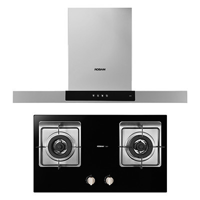 老板(ROBAM)17立方欧式大吸力油烟机燃气灶烟灶套餐CXW-200-8009+33B7(液化气)1级能效