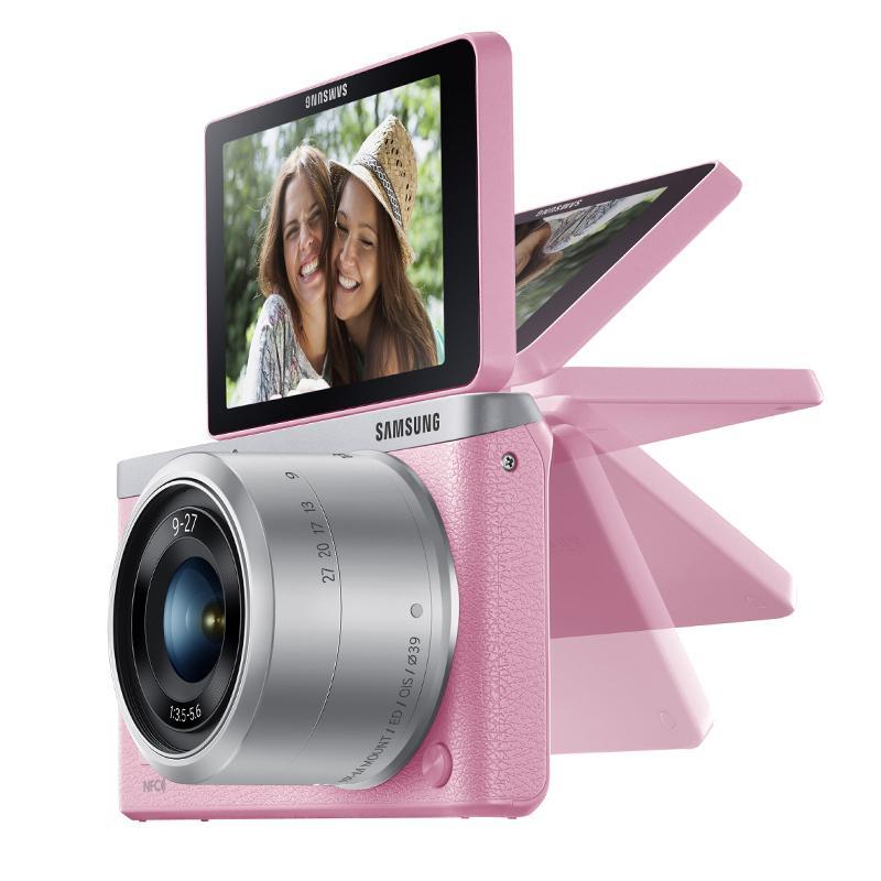 三星微单相机NX mini(粉)+9mm/9-27mm镜头+16G卡