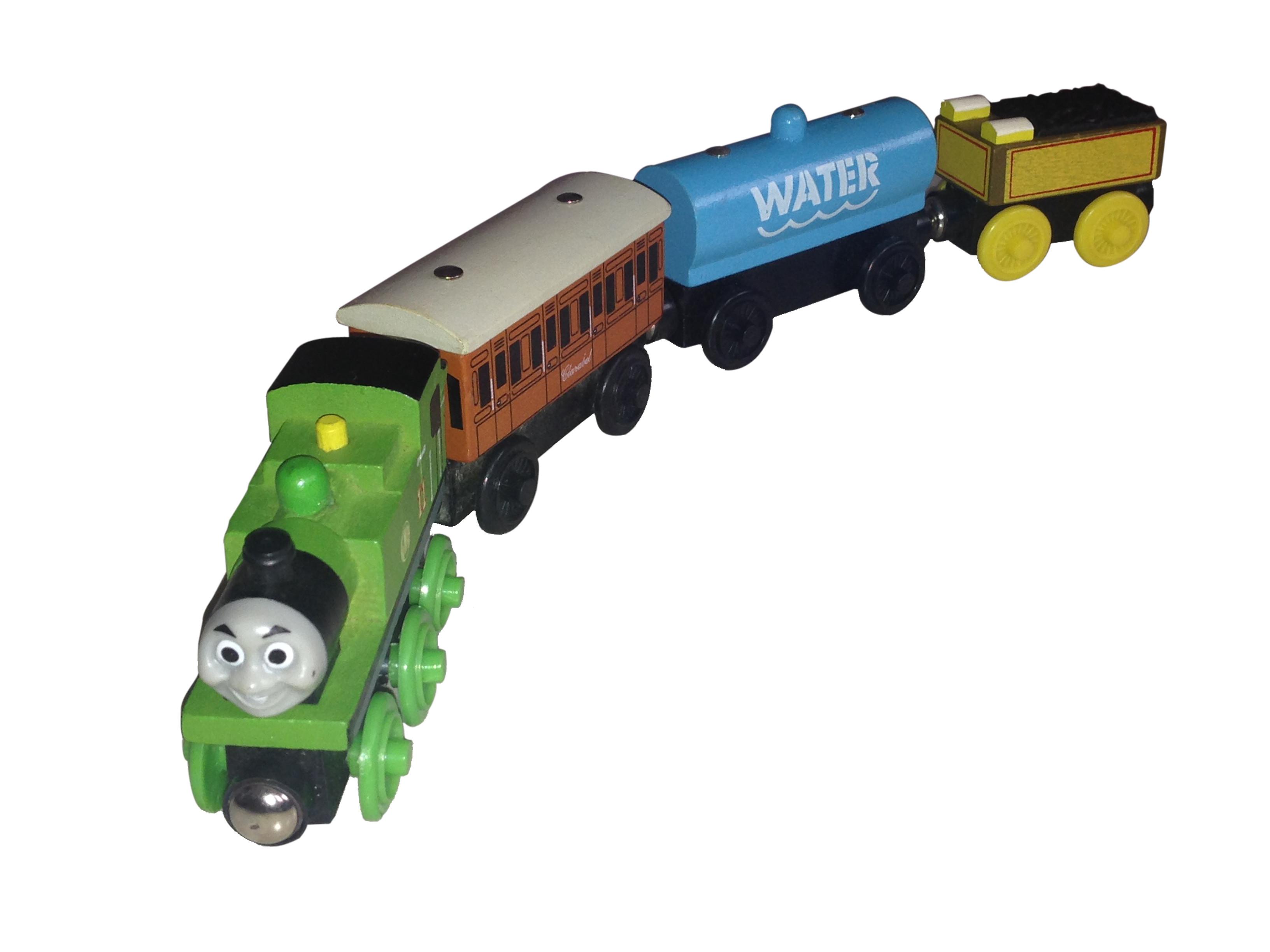 智乐美儿童木制托马斯磁性小火车四件套组合